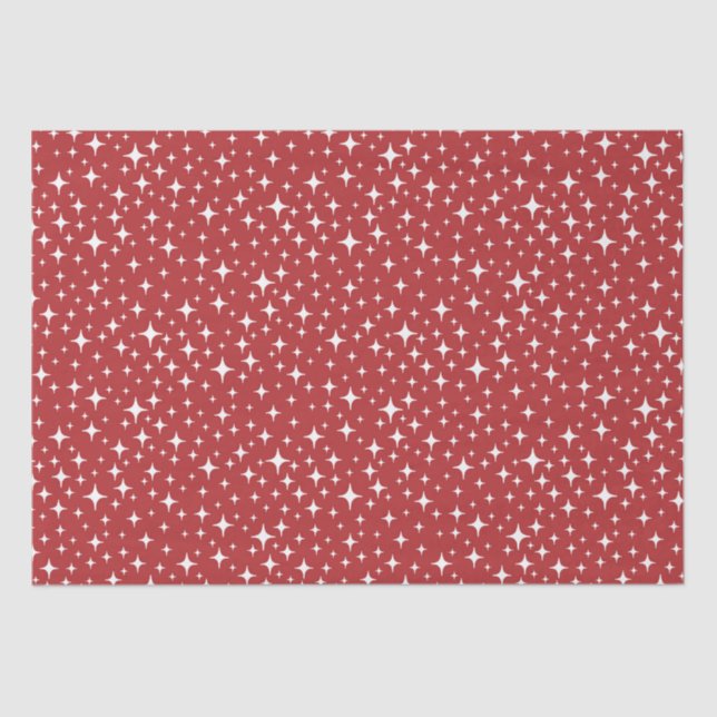 Holiday Simple Starry Glimmers Red Tissue Paper (Front)
