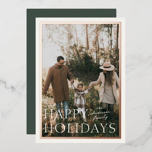 Holiday Simplicity Foil Photo Holiday Card (Front/Back)