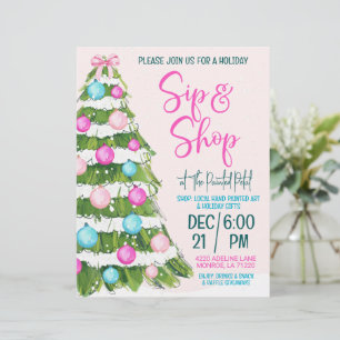 Holiday Sip and Shop 8.5 x 11 Flyer Custom Letterhead