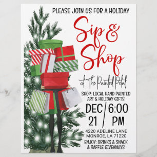 Holiday Sip and Shop Flyer Custom Letterhead