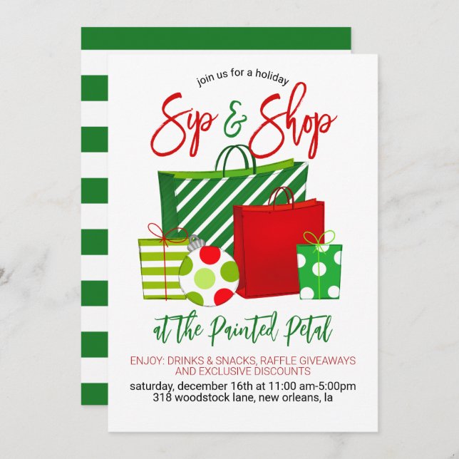 Holiday Sip and Shop Invitation (Front/Back)