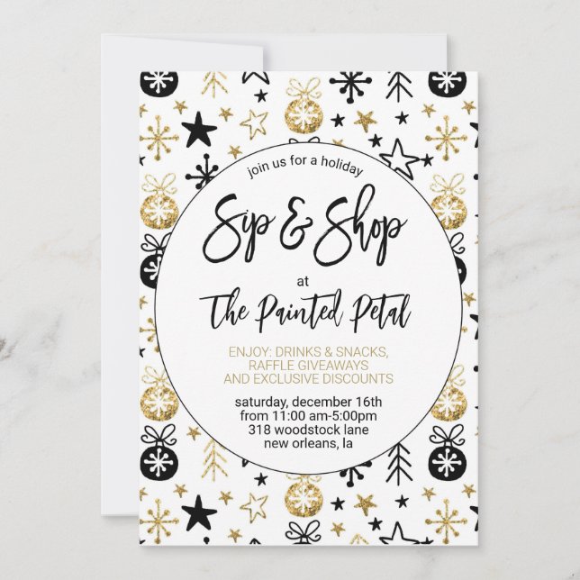 Holiday Sip and Shop Invitation (Front)