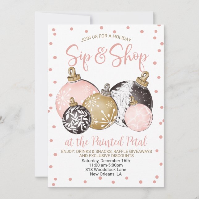 Holiday Sip and Shop Invitation (Front)