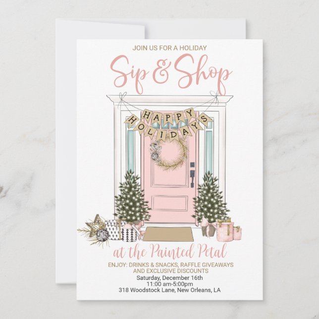 Holiday Sip and Shop Invitation (Front)