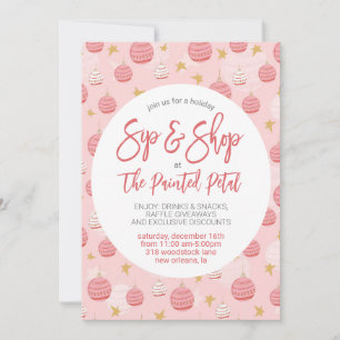 Holiday Sip and Shop Invitation