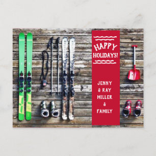 Holiday Ski - Christmas Card - Postcard