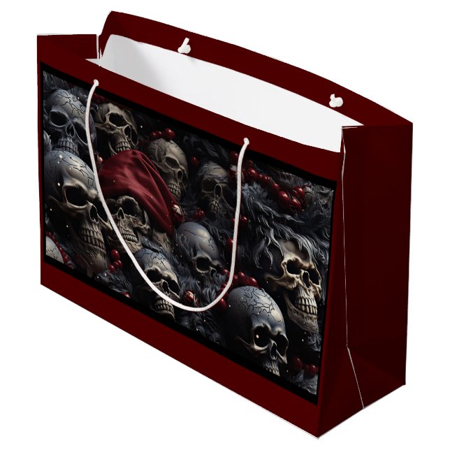 Holiday Skull Gift Bag (Back Angled)
