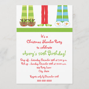 Holiday Slumber Party Invitation
