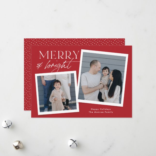 Holiday Snapshot Photo Card - red (Front/Back In Situ)