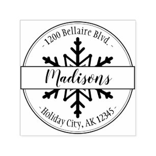 Holiday Snow Flake Return Address Self-inking Stamp
