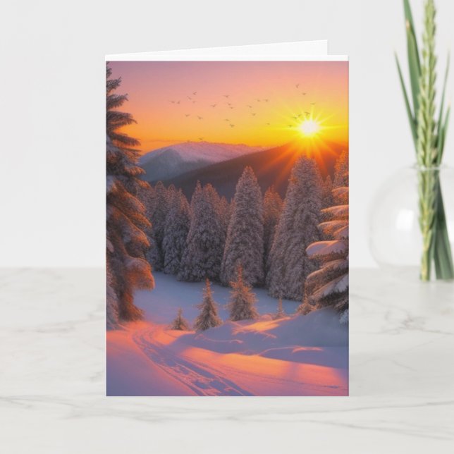 Holiday Snow Scene Card (Front)