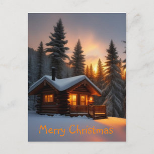 Holiday Snow Scene Postcard