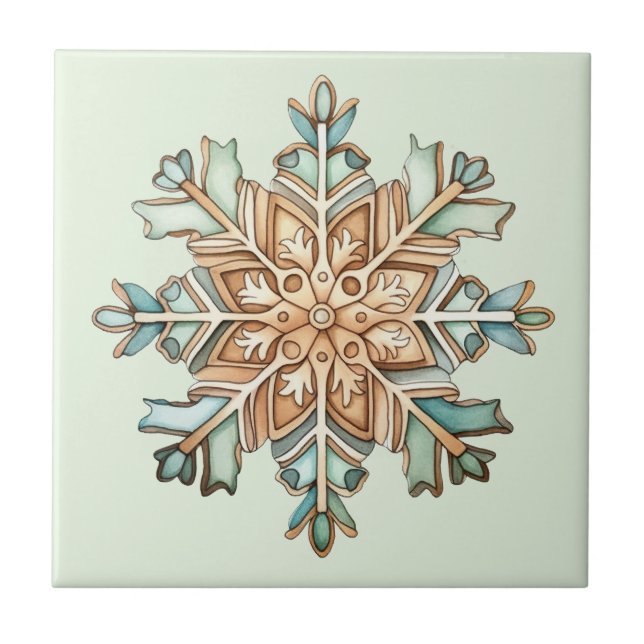Holiday Snowflake Ceramic Tile (Front)