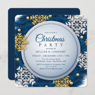 Holiday Snowflake Chic Corporate Christmas Party Invitation