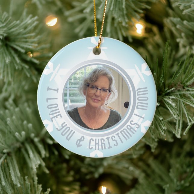 Holiday snowflake Christmas Face Ornament (Tree)