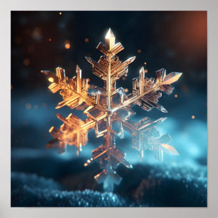 Holiday snowflake crystal poster