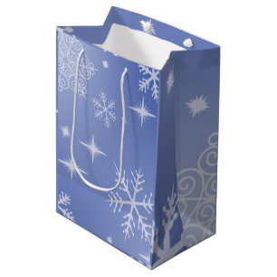 Holiday Snowflake Decorative Medium Gift Bag