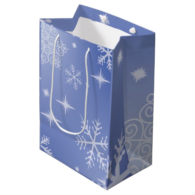  Holiday Snowflake Decorative Medium Gift Bag (Front Angled)