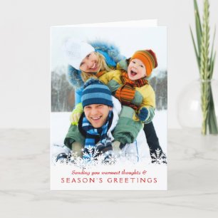 Holiday Snowflake Full-bleed Photo Greeting Card