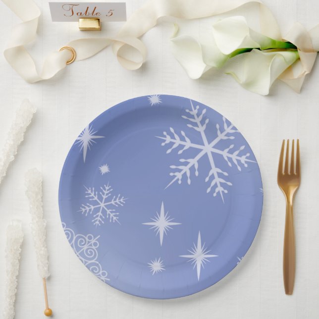 Holiday Snowflake Paper Plate (Wedding)