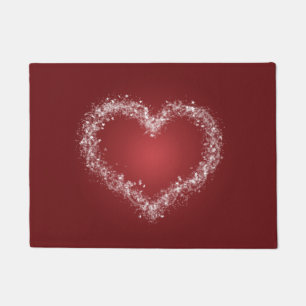 Holiday Snowflake Stars Heart Design Christmas Doormat