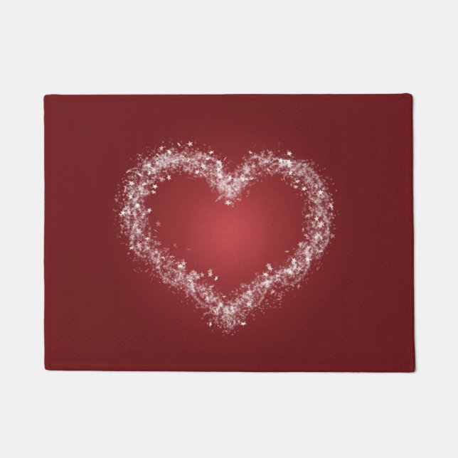 Holiday Snowflake Stars Heart Design Christmas Doormat (Front)