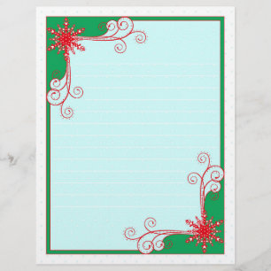 Holiday Snowflakes and Swirls Beautiful Custom Letterhead