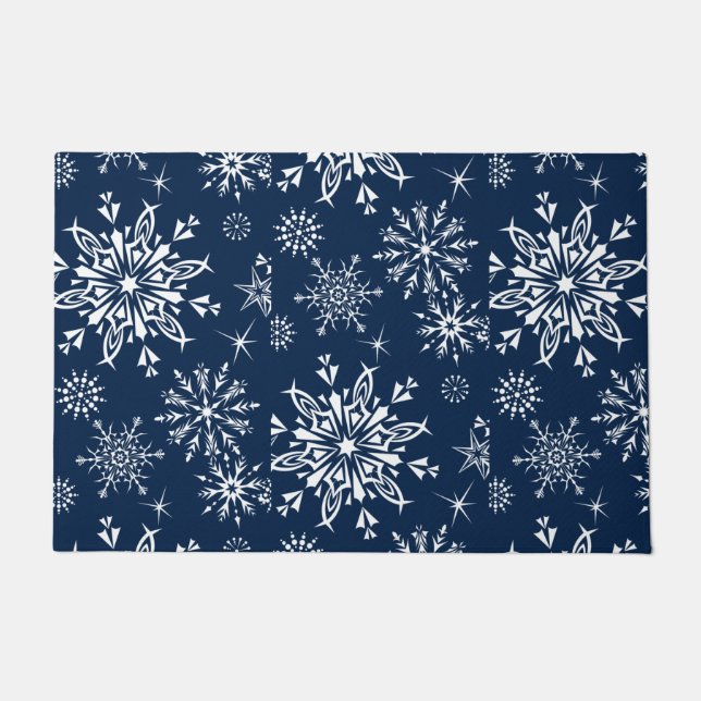 Holiday  Snowflakes Doormat (Front)