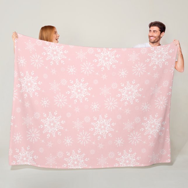 Holiday Snowflakes Fleece Blanket (In Situ)