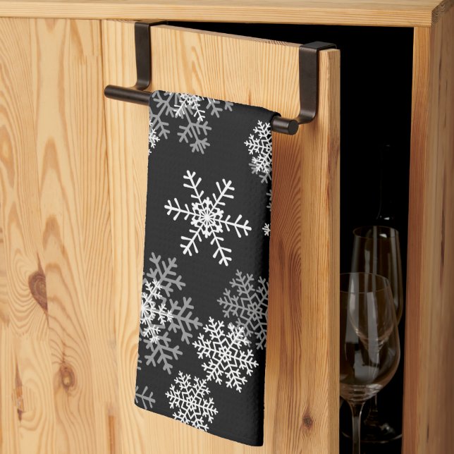 Holiday Snowflakes Kitchen Towel (Thirds Fold)