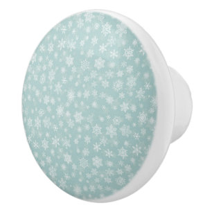 Holiday Snowflakes Merry Christmas Ceramic Knob