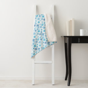 Holiday Snowflakes Sherpa Blanket