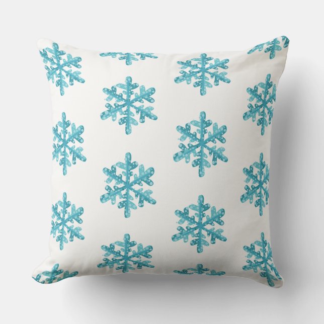 Holiday Snowflakes Throw Pillow (Front)