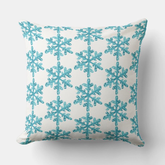 Holiday Snowflakes Throw Pillow (Front)
