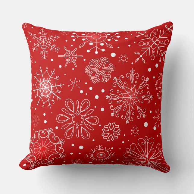 Holiday Snowflakes Throw Pillow (Front)