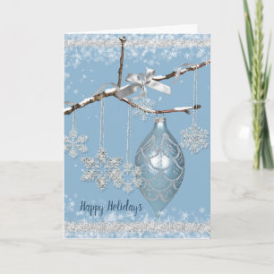 Holiday snowflakes with ornament card