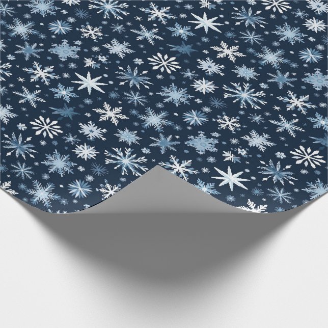 Holiday Snowflakes Wrapping Paper (Corner)