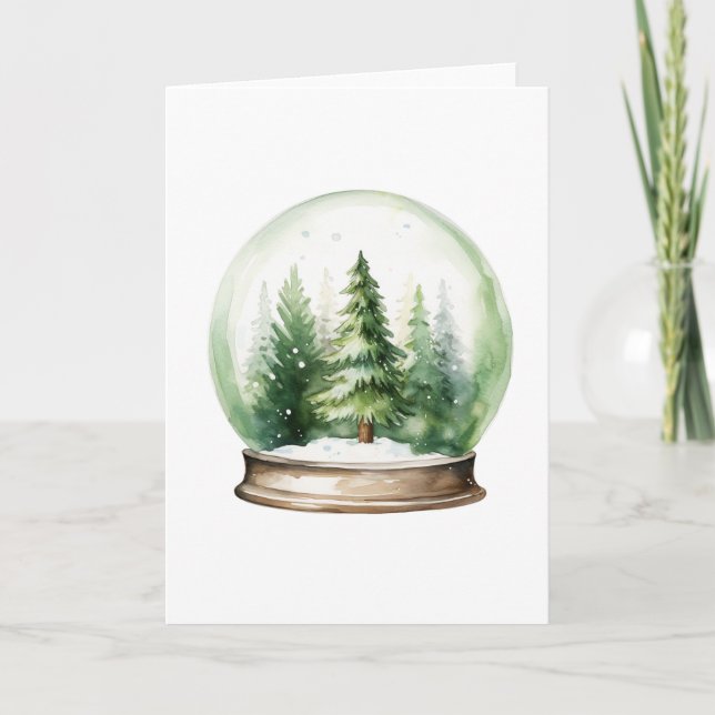 Holiday Snowglobe with Christmas Trees BLANK  (Front)