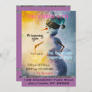 Holiday Snowman Annual Christmas Party Invite