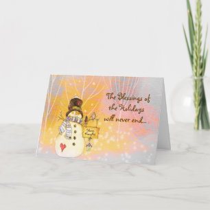 Holiday Snowman Blessings card