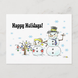 Holiday Snowman Card – Hand Drawn Art