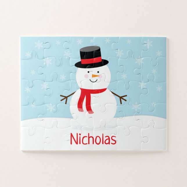 Holiday Snowman Christmas Kids' Puzzle (Horizontal)