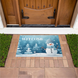 Holiday Snowman Doormat