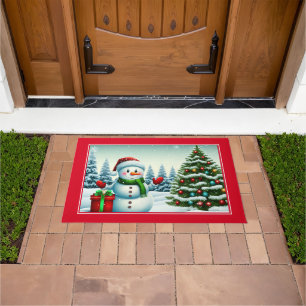 Holiday Snowman Doormat