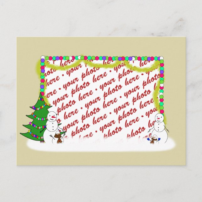 Holiday Snowman Family Photo Frame (Front)