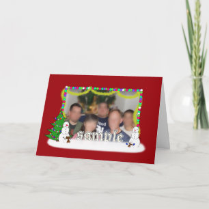 Holiday Snowman Family Photo Frame Card
