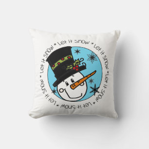 Holiday Snowman Let It Snow Cushion