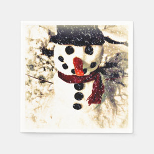 Holiday Snowman Let it Snow Paper Napkins