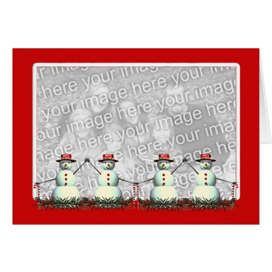 Holiday Snowman Line (photo frame) Card