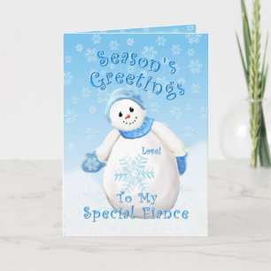 Holiday Snowman Love for Fiance Card